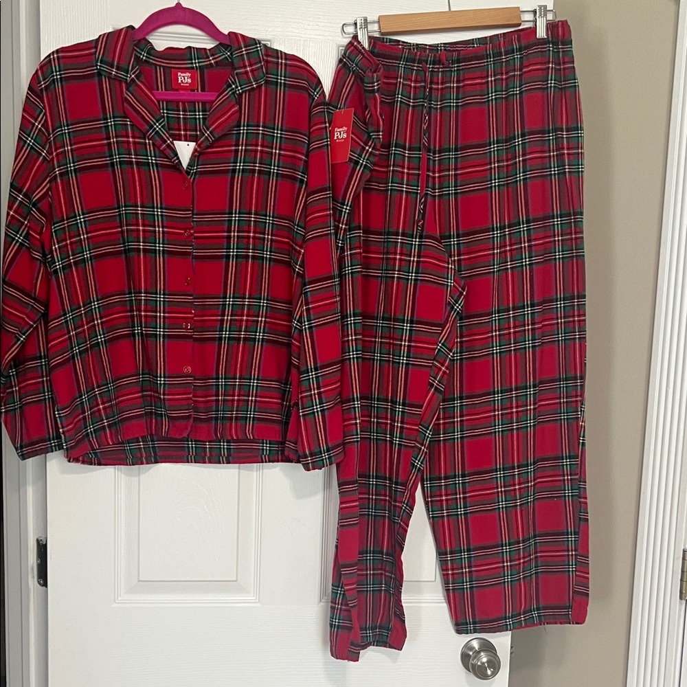 Macy's Red and Green Plaid family Pajama Set